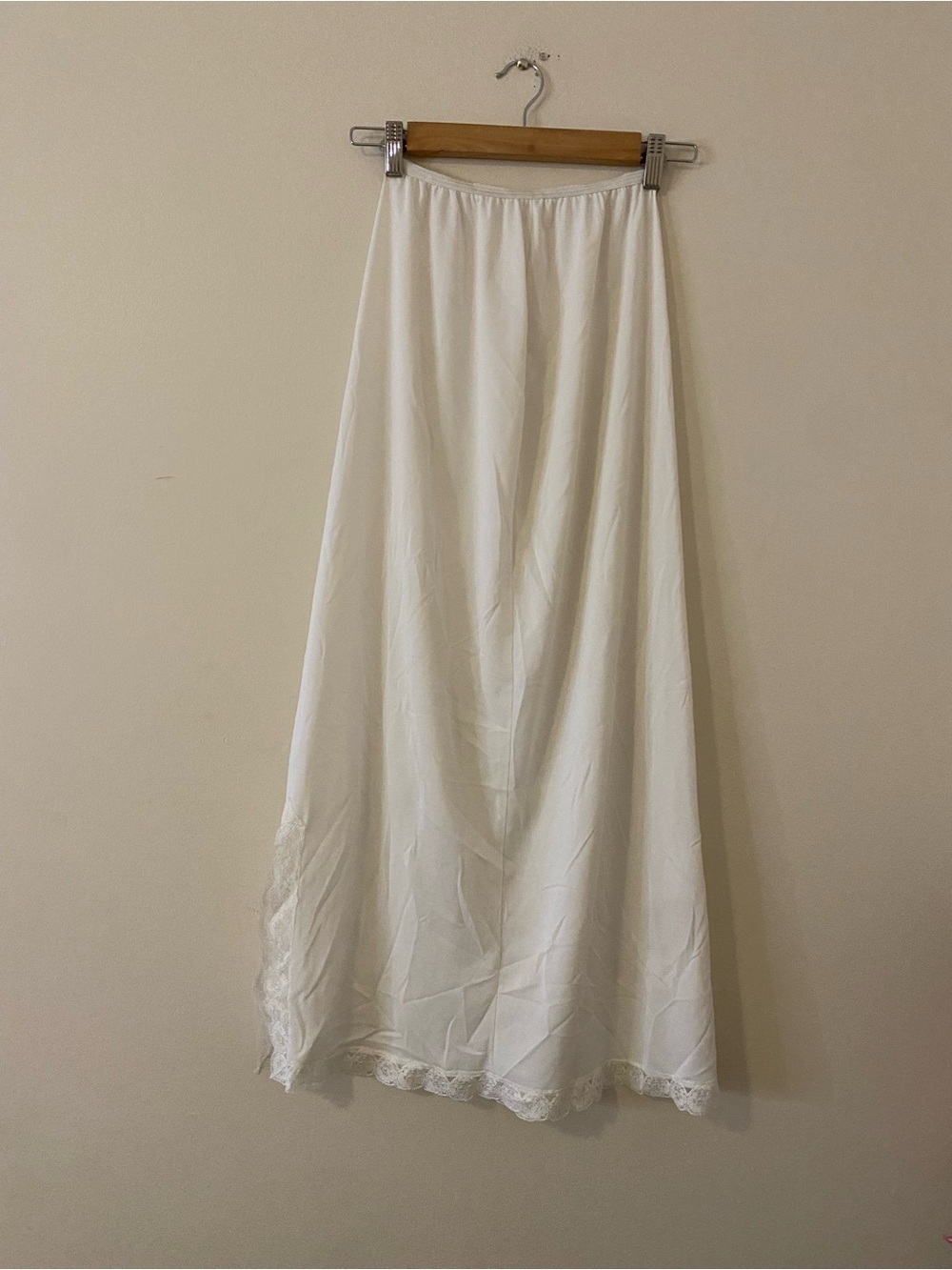 Vintage Lorraine Lace Women's Cream Maxi Slip Skirt